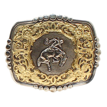 4 1/2 in X 3 1/4 Crumrine Western Mens Belt Buckle Bucking Bronco